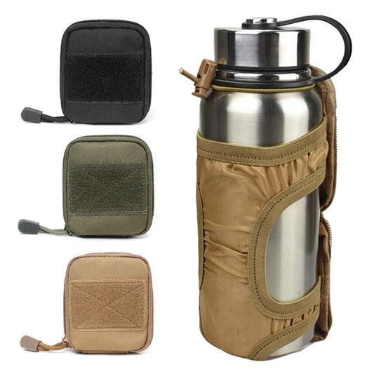 Heavy-Duty 1000D Nylon Foldable Water Bottle Bag - Waterproof and Tear-Resistant Cover for Camping, Hiking, and Fishing