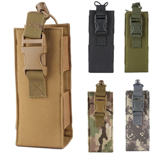 Tactical Duty Training Radio Walkie-Talkie MOLLE Holster Bag - Durable 2-Way Radio Pouch for Secure Storage & Easy Access