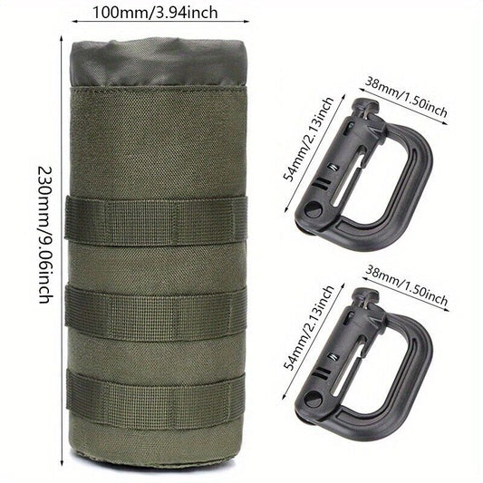 Military-Grade 1000D Nylon MOLLE/PALS Tactical Hydration System | Bungee-Lock Water Bottle Carrier with Helicopter-Quality Quick Release | Bike/Belt/Vehicle/Backpack Cross-Platform EDC Mounting Solution