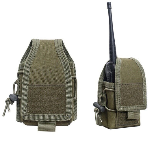 Tactical MOLLE Radio Holder Bag - Secure Walkie-Talkie Storage with Hanging Design for Outdoor & Field Use