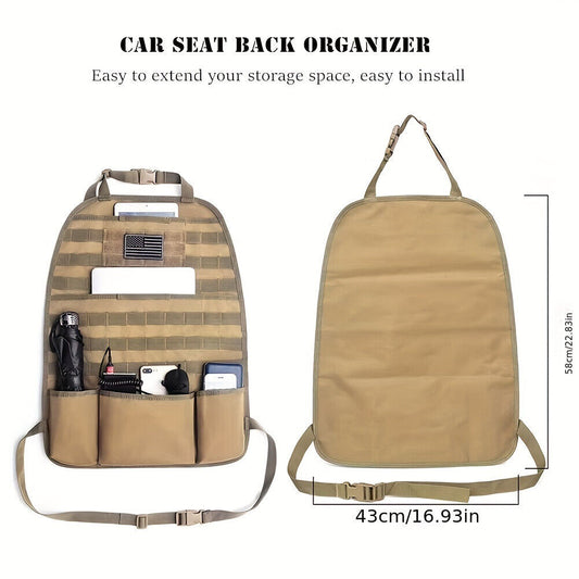 Outdoor Car Seat Back Storage Rack MOLLE Bag Tool Accessory Storage Hanging Bag