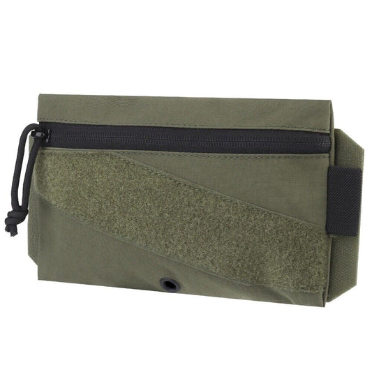 Tactical MOLLE Hook-Loop Organizer Panel System - 1000D Nylon EDC Vest Expansion Pack with 6 Zippered Compartments & Cable Management Grid - Military-Grade Modular Storage for Tools/Batteries/Tactical Gear