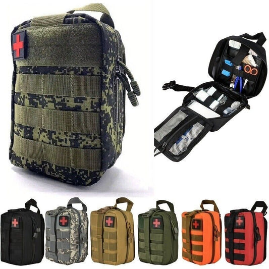 Tactical EDC First Aid Pouch - MOLLE-Compatible Nylon Waist Pack with Quick-Access Compartments for Outdoor, Hunting & Survival Gear | Water-Resistant Medical Organizer & Trauma Kit Holder