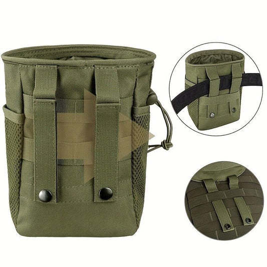 Tactical MOLLE Waste Management Pouch - Adjustable Utility Belt Bag with Detachable Trash Organizer | Heavy-Duty Nylon Camping Garbage Bag for Hiking, Survival & Eco-Friendly Recycling