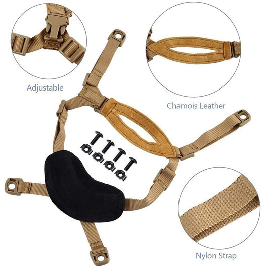Tactical Helmet Chin Strap - FMA 4-Point Adjustable Strap for Secure Helmet Mounting & Enhanced Stability