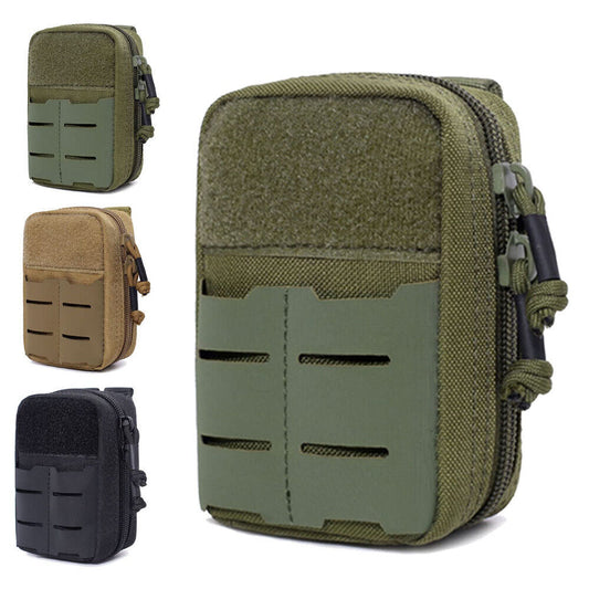 Tactical MOLLE EDC Waist Pack - Heavy-Duty Nylon Utility Belt Bag for Outdoor Camping, Hiking & Survival Gear - Adjustable Water-Resistant Fanny Pack with Pouch Organizer