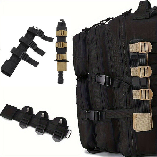 MOLLE Compatible Tactical Fixed Blade Knife Sheath Carrier Bracket with Adjustable Straps | Heavy-Duty Strap Box System for Tactical Bags & Plate Carriers | Universal Weapon Mount Accessories Kit
