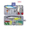 Fishing Lure Set 18/24 Pack Minnow Stacker Fish Hooks Boxed Fishing Lure Set