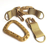 Versatile Molle Clip with Nylon Strap Key Ring & Carabiner Hook – Lightweight and Durable Attachment Solution for Sports, Hiking, Camping, and Outdoor Adventures