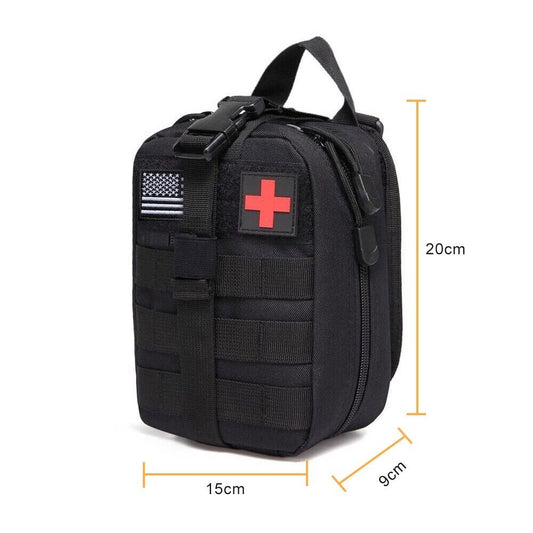 Professional Tactical EDC First Aid & Survival Trauma Kit with Medical Scissors - MOLLE-Compatible Compact Utility Pouch for Outdoor Emergency Preparedness