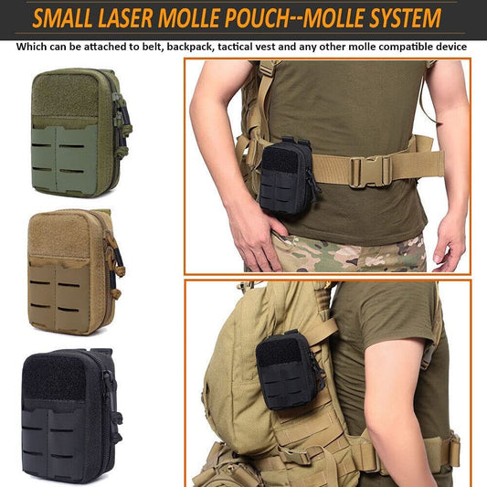 Nylon Molle Pouch Belt Waist Pack EDC Running Bag Soft Travel Camping Bags