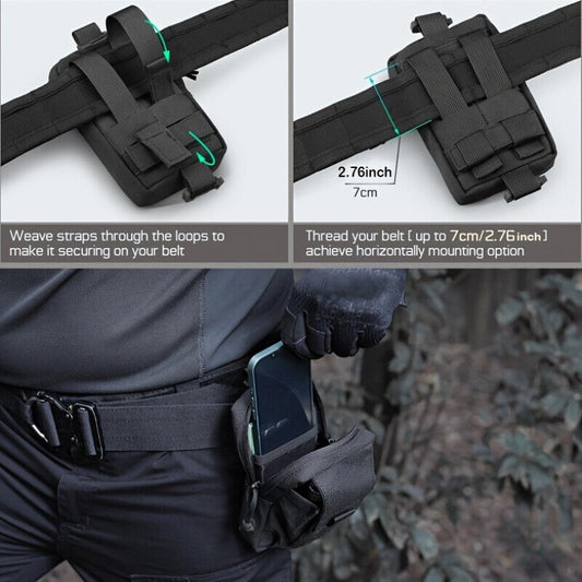 1000D Nylon MOLLE Multi-purpose Mobile Phone Waist Pack EDC Tool Storage Bag