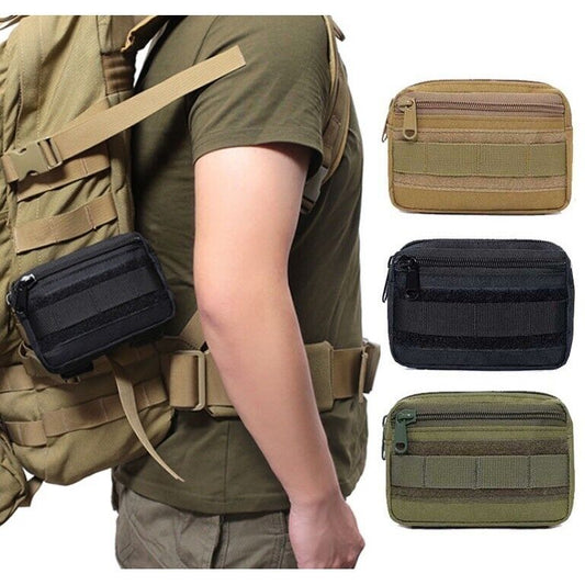 Double-layer EDC Emergency Tool Storage Bag Outdoor Nylon Molle Belt Waist Pack
