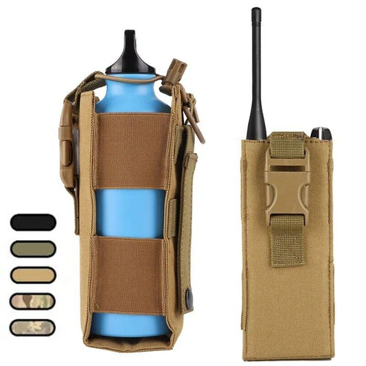 Tactical Duty Training Radio Walkie-Talkie MOLLE Holster Bag - Durable 2-Way Radio Pouch for Secure Storage & Easy Access