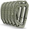5-Pack Multi-Purpose D-Type Carabiner with Fixed Buckle & Molle Webbing Clip – Versatile Attachment Solution for Backpacks, Gear, and Outdoor Equipment