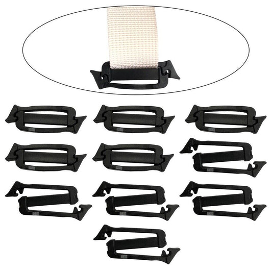 Heavy-Duty 10-Piece Shoulder Strap Buckle Set - Includes Triglide Slides and MOLLE Webbing Connectors for Backpacks