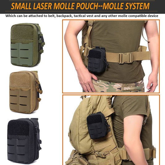 Tactical MOLLE EDC Waist Pack - Heavy-Duty Nylon Utility Belt Bag for Outdoor Camping, Hiking & Survival Gear - Adjustable Water-Resistant Fanny Pack with Pouch Organizer