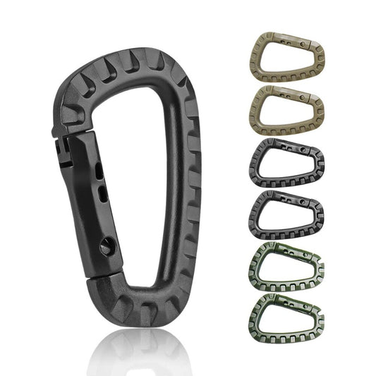 Heavy-Duty 5-Piece Multi-Purpose Carabiner Set - Includes D-Type Buckles and MOLLE Webbing Clips for Backpacks