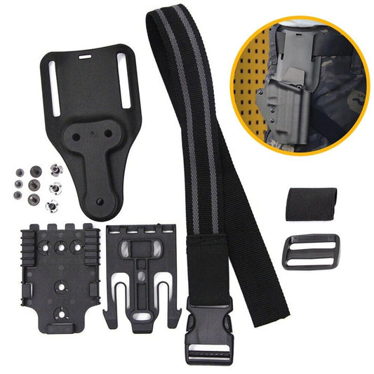 Quick Locking Leg Strap System for G17 & M9 - Compatible with QLS 19 & 22, Tactical Platform Adapter for Secure Holster Mounting