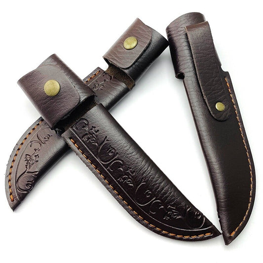 Tactical Camping Scabbard with Waist Clip Holster - Durable PU Leather Design for Outdoor Knife Protection & Easy Access