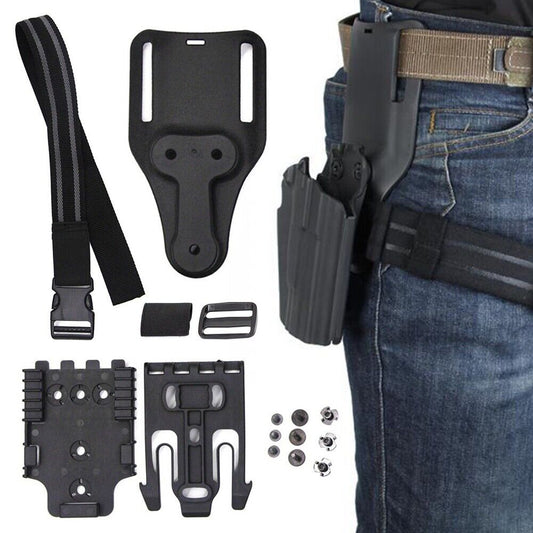 Quick Locking Leg Strap System for G17 & M9 - Compatible with QLS 19 & 22, Tactical Platform Adapter for Secure Holster Mounting