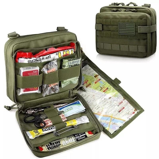 MIL-SPEC MOLLE Tactical Medic Bag | High-Capacity Outdoor Storage System with Waterproof First Aid Compartment & Multi-Tool Organizer | 1000D Cordura® Expandable Platform for Backpack/Vest Load Bearing