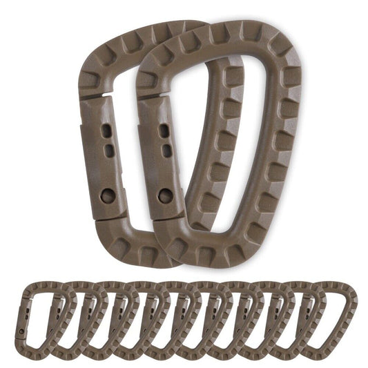 Heavy-Duty 5-Piece Multi-Purpose Carabiner Set - Includes D-Type Buckles and MOLLE Webbing Clips for Backpacks