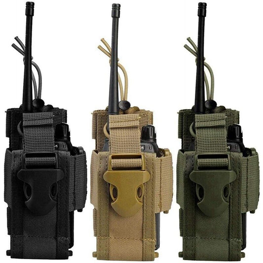 Tactical MOLLE Radio Pouch - Heavy-Duty Waterproof Walkie Talkie Holder with Quick-Release Straps & Secure Locking | Universal Fit for Motorola, Baofeng & Military Radios | Outdoor, Camping & Emergency Communication Gear