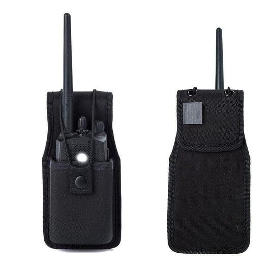 Heavy-Duty 1000D Nylon Radio Walkie-Talkie Waist Bag - Leather Accent Case for Outdoor and EDC Use