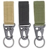 2-Pack Heavy-Duty Metal Belt Buckle Adapter with Webbing Carabiner – Secure Molle-Compatible Attachment for Bags, Vests, Belts, and Key Organization