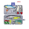 Fishing Lure Set 18/24 Pack Minnow Stacker Fish Hooks Boxed Fishing Lure Set
