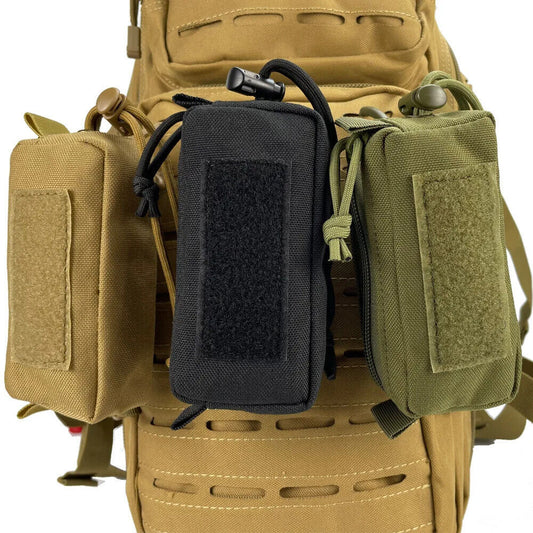 Tactical MOLLE EDC Organizer Waist Pack - Military-Grade Durable Nylon Camping Utility Pouch with 9 Zippered Compartments for Tools/Keys/Coins - Compact Outdoor Gear Storage Bag for Hiking/Tactical/Travel Essentials