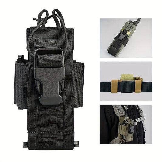 Tactical MOLLE Radio Pouch - Heavy-Duty Waterproof Walkie Talkie Holder with Quick-Release Straps & Secure Locking | Universal Fit for Motorola, Baofeng & Military Radios | Outdoor, Camping & Emergency Communication Gear