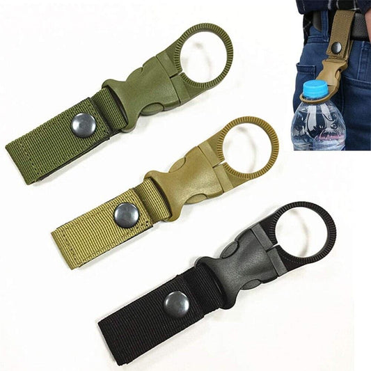 Portable Bottle Clip with Key Chain & Nylon Webbing – Perfect for Camping, Hiking & Outdoor Adventures