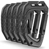 5-Pack Multi-Purpose D-Type Carabiner with Fixed Buckle & Molle Webbing Clip – Versatile Attachment Solution for Backpacks, Gear, and Outdoor Equipment