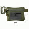 2 Pack Compact EDC Pouches Molle Utility Pouch Accessories Organizer Pouch Coin Purse Keychain Pocket Credit Card Holder Waist Pack Send flag badge and D buckle