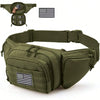 Tactical Fanny Pack Gun Holster Concealed Carry Pistol Military Tactical Waist Bag Waterproof Molle EDC Pouch with USA Flag Patch