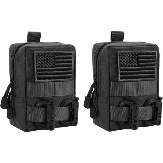 2 Pack Molle Pouches - Tactical Compact Water-Resistant EDC Pouch Bag Small Utility Pouch