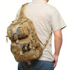 Versatile Black Tactical Shoulder Bag with Silicone Flag & 2 D-Ring Attachments - Durable Nylon, Multiple Pockets, Ideal for Outdoor Activities, Hunting, Fishing, Backpacks