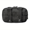 Black Molle Horizontal Admin Pouch with Red Cross Patch - Compact Utility EDC Tool Bag, Nylon, Zipper Closure, Ideal for Camping and Sports, Camping Gear | Utility Pouch | Durable Zipper Closure, Utility Pouches