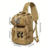 Versatile Black Tactical Shoulder Bag with Silicone Flag & 2 D-Ring Attachments - Durable Nylon, Multiple Pockets, Ideal for Outdoor Activities, Hunting, Fishing, Backpacks