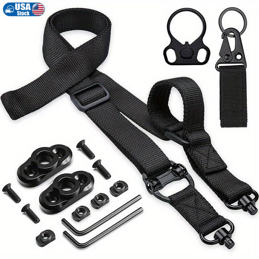 【LUCIERNAGA】Adjustable 2-Point Sling with 360° Swivel Attachment - Universal Quick Release Rifle Strap Compatible with Hunting Slings & Tactical Runners