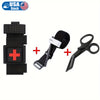 【LUCIERNAGA】3-Pack set Molle Pack Tourniquet Stent Send Cross Patch Tourniquet and Scissors