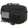 Molle Horizontal Admin Pouch with Front Drawstring Pocket EMT Pouch EDC Utility Orgaznier Bag Send a flag badge