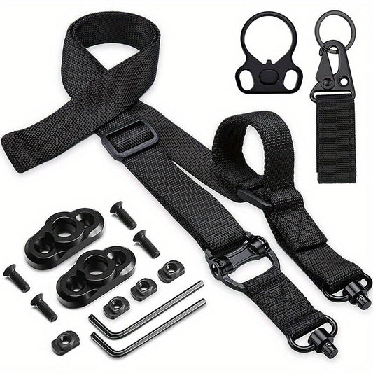 【luciernaga】Adjustable 2-Point Sling with 360° Swivel Attachment - Universal Quick Release Rifle Strap Compatible with Hunting Slings & Tactical Runners