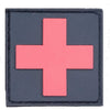 Durable First Aid Identification Patch Red Black 1.5 Soft Rubber Reinforced Hook for Hiking Waist Packs Bags IFAKs Kits Medics Easy Clean