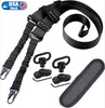 【LUCIERNAGA】Two Point Traditional QD Sling Kit | Extra Long Adjustable Rifle 2 Point Sling + 2 Pack 360° Rotation Black 1.25